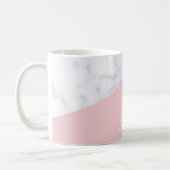 Mug Rose de marbre blanc de parties scintillantes (Gauche)
