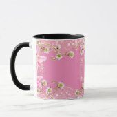 Mug Rose de monogramme floral (Gauche)
