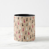 Mug rose de motif de chats (Centre)