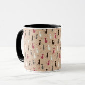 Mug rose de motif de chats (Devant gauche)