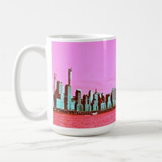 Mug rose de New York par Tamara Diaz Art  (Gauche)