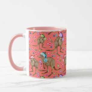 Mug Rose de Noël australien Kangaroo