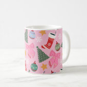 Mug Rose de Noël mignon (Devant droit)