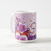 Mug Rose de prairie à fleurs violettes (Devant gauche)