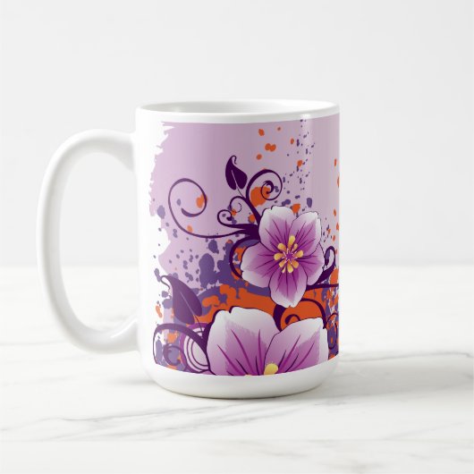 Mug Rose de prairie à fleurs violettes (Gauche)
