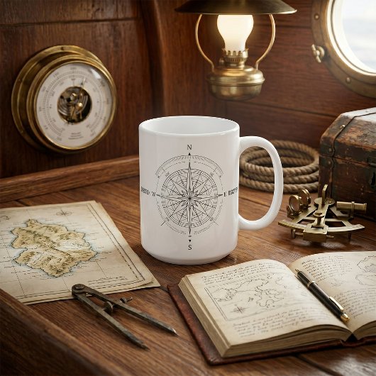Mug Rose des vents de découverte de direction 