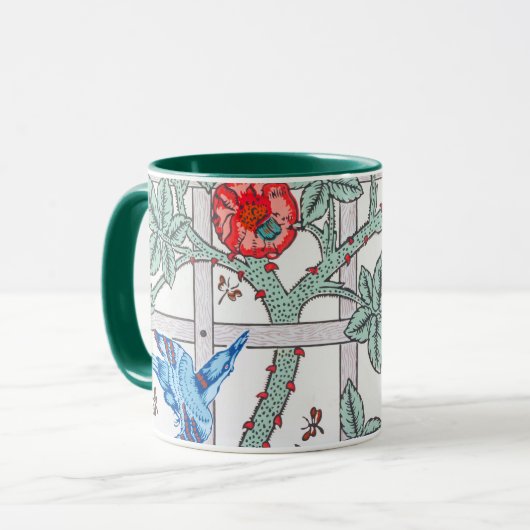 Mug Rose d'Escalades & Petit Oiseau, William Morris (Devant gauche)
