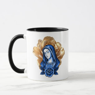 Mug Rose d'Or Vierge Marie Cadeau Catholique Chrétien
