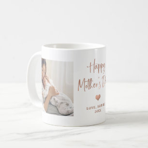 Mug Rose Doré  Deux scripts photo Happy Mother's Day 