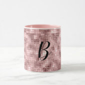 Mug Rose doré rose scintillant de luxe (Centre)