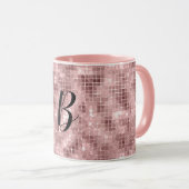 Mug Rose doré rose scintillant de luxe (Devant droit)