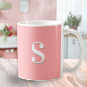 Mug Rose doux simple moderne Monogramme initial