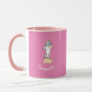 Mug rose du parti Unicorn Extraordinaire
