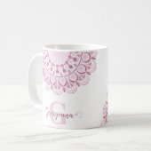 Mug Rose Dusky Personnalisé Confetti Lace Dot Mandala (Devant gauche)
