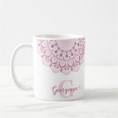 Mug Rose Dusky Personnalisé Confetti Lace Dot Mandala (Gauche)