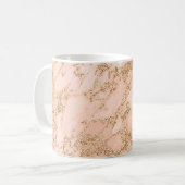 Mug Rose en marbre parties scintillant d'or abstrait (Devant gauche)