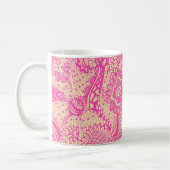 Mug Rose Et Beige Clair Fille Florale Abstraite (Gauche)