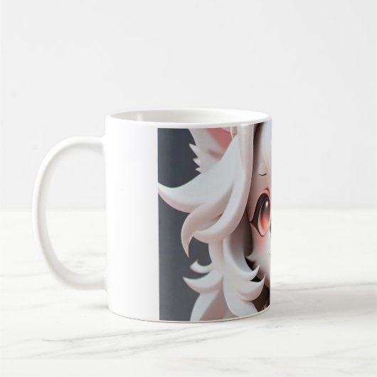 Mug Rosé Et Blanc Fluffé (Gauche)