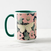 Mug Rose et crème - Luna Moth and Moonflowers (Gauche)