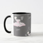 Mug Rose et gris, ballerines de couture, filles, chic (Gauche)