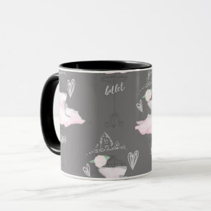 Mug Rose et gris, ballerines de couture, filles, chic