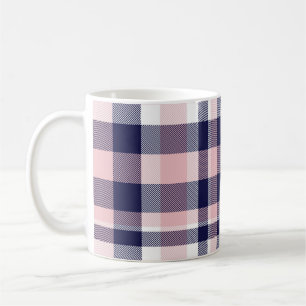 Mug Rose et marine Plaid, à damiers, tartan sans soudu