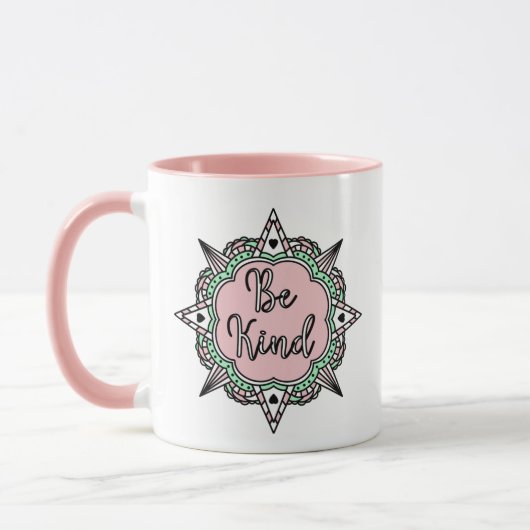 Mug Rose et Mint vert Be Kind (Gauche)