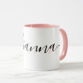 Mug Rose et noir chic personnalisé  (Devant droit)