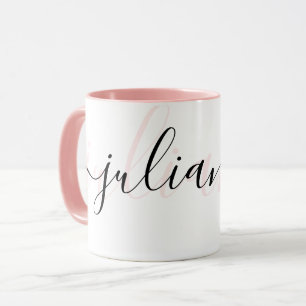 Mug Rose et noir chic personnalisé