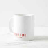 Mug Rose et Orange Rétro Typographie Créative Moderne (Devant gauche)