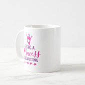 Mug Rose et pourpre Être une princesse est épuisant (Devant gauche)