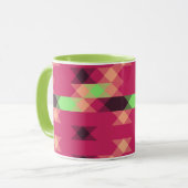 Mug rose et vert géométrique (Devant gauche)