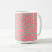 Mug Rose et Vert Retro Conception Psychédélique (Devant droit)