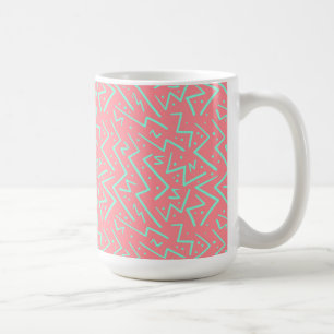 Mug Rose et Vert Retro Conception Psychédélique