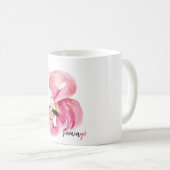 Mug Rose exotique moderne Flamant rose Aquarelle (Devant droit)
