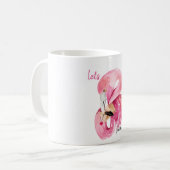 Mug Rose exotique moderne Flamant rose Aquarelle (Devant gauche)