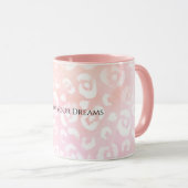Mug Rose Féminin Léopard Rose Blanc Animal (Devant droit)