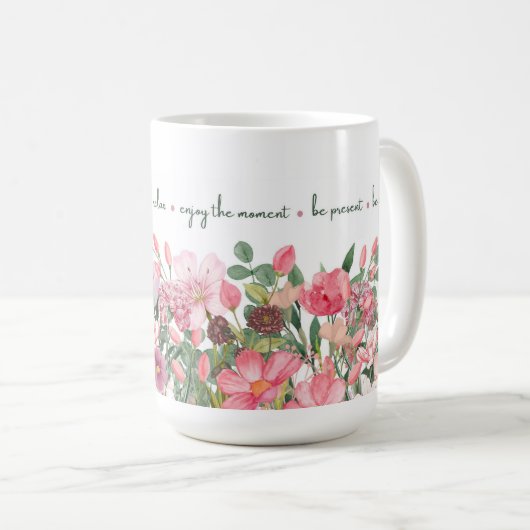 Mug rose floral (Devant droit)