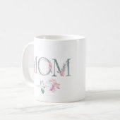 Mug Rose Floral Maman Design avec des noms (Devant gauche)