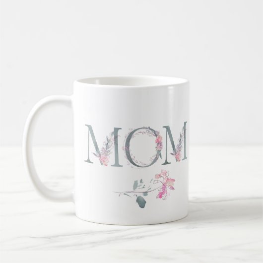 Mug Rose Floral Maman Design avec des noms (Gauche)