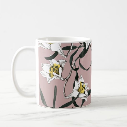 Mug Rose floral : Motif à main aquarelle (Gauche)