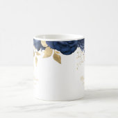 Mug Rose florale Navy Or 90e Anniversaire (Centre)