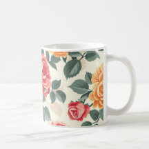 Rose florale orange et or 