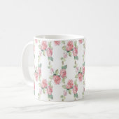 Mug Rose Florale Rose Chic Usé (Devant gauche)