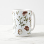 Mug Rose Florale Rose Rouge Rose (Devant droit)