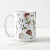 Mug Rose Florale Rose Rouge Rose (Gauche)