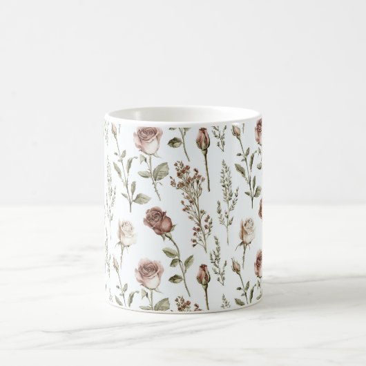 Mug Rose Florale Rouge Rosée (Centre)
