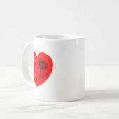 Mug Rose Flower Valentine Red Heart  (Devant gauche)
