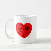 Mug Rose Flower Valentine Red Heart  (Gauche)