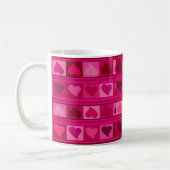 Mug Rose génial de fuschia de Mozaic | de coeurs et de (Gauche)